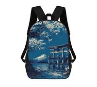 sinyumoney Japanese Landscape with Torii Gate And Mountain Sac À Dos Enfant, Cartable Imprimé En 3D Pour Garçons Et Adolescents 17inch