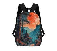 sinyumoney Japanese Moon Landscape Sac À Dos Imprimé En 3D Pour Enfants, Sac D'école Grande Capacité, Sac De Voyage, Sac À Livres, Sac À Dos Scolaire Pour Enfants 17inch