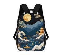 sinyumoney Japanese Moonlit Landscape Sac À Dos, Cartable Imprimé En 3D, Sac À Goûter, Sac À Dos De Voyage, Sac À Dos Entre Amis, Sac À Dos Scolaire Pour Filles Et Garçons 17inch