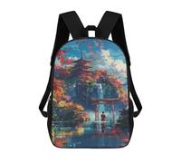 sinyumoney Japanese Pagoda Reflection Waterfall Sacs À Dos Pour Enfants, Sac À Dos Scolaire Imprimé En 3D Pour Enfants, Sac À Dos De Voyage, Sac À Livres Pour Enfants 17inch Sac D'école