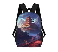 sinyumoney Japanese Pagoda Reflections Sac À Dos Enfant, Sac D'école, Sac À Dos Imprimé 3D Avec Motif De Dessin Animé, Grande Capacité, Pour Garçons Et Filles 17inch