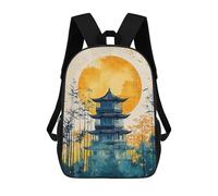 sinyumoney Japanese Pagoda Sunset Sac À Dos, Cartable Imprimé En 3D, Sac À Goûter, Sac À Dos De Voyage, Sac À Dos Entre Amis, Sac À Dos Scolaire Pour Filles Et Garçons 17inch