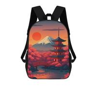 sinyumoney Japanese Pagoda with Mount Fuji Sacs À Dos Pour Enfants, Cartables, Sacs À Dos Scolaires Imprimés En 3D, Sacs À Dos De Voyage Tendance Pour Enfants (primaire, Collège) 17inch