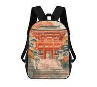 sinyumoney Japanese Shinto Temple Sac À Dos Scolaire Enfant Tendance Et Décontracté, Sac À Dos Imprimé En 3D Pour Garçon, Grand Sac À Dos 17inch