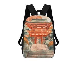 sinyumoney Japanese Shinto Temple Sac À Dos Scolaire Enfant Tendance Et Décontracté, Sac À Dos Imprimé En 3D Pour Garçon, Grand Sac À Dos 17inch
