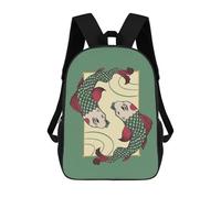 sinyumoney Japanese Style Koi Fish Sac À Dos Imprimé En 3D, Sac D'école Décontracté Et Tendance Pour Enfants, Sac D'école Pour Garçons, Collégiens 17inch