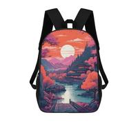 sinyumoney Japanese Sunset 03 Sacs À Dos Pour Enfants 17inch Sac À Dos Scolaire, Sac Imprimé En 3D, Cartable Pour Enfants, Sac De Voyage, Sac À Dos Garçon Fille, Sac D'école Pour Enfants