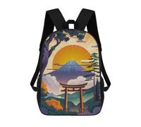 sinyumoney Japanese Sunset Art Sacs À Dos Scolaires Pour Enfants, Sac D'école Imprimé En 3D Pour Garçons, Élèves Du Primaire Et Du Collège 17inch