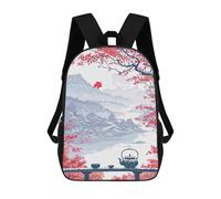 sinyumoney Japanese Tea Ceremony Landscape Sacs À Dos Décontractés Pour Enfants, Sacs D'école Pour Adolescents, Filles Et Garçons, Sacs À Dos Pour Livres 17inch