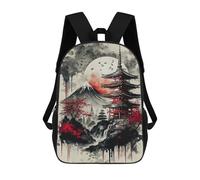 sinyumoney Japanese Temple 9 Sac À Dos Scolaire Pour Filles Et Garçons, Grande Capacité, Léger, Pour Enfants Et Étudiants 17inch