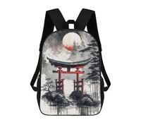 sinyumoney Japanese Torii Gate Ink Sac À Dos Scolaire Pour Filles Et Garçons, Sac À Dos Avec Poche, Sac À Dos Tendance Pour Enfants 17inch