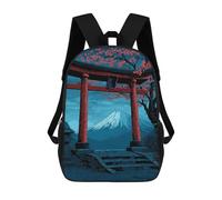 sinyumoney Japanese Torii Gate with Mount Fuji Sac À Dos Scolaire Pour Adolescents, Imprimé En 3D, Ajustable, À Poches Tendance, Pour Enfants, Garçons, Filles, Étudiants Et Adolescents 17inch