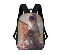 sinyumoney Japanese Warrior Woman Painting Sac À Dos Scolaire Imprimé En 3D Pour Enfants, Sac À Dos De Voyage, Sac Tendance Et Décontracté Pour Écoliers 17inch