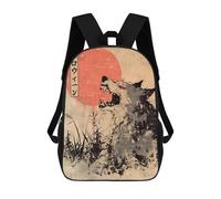 sinyumoney Japanese Werewolf Woodblock Print Sac À Dos Imprimé En 3D, Sac D'école Décontracté Et Tendance Pour Enfants, Sac D'école Pour Garçons, Collégiens 17inch