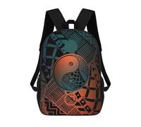 sinyumoney Japanese Yin Yang Sac À Dos Scolaire Imprimé En 3D Pour Garçons Et Filles, Sac À Dos Pour Ordinateur Portable Pour Enfants/étudiants/adultes 17inch