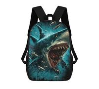 sinyumoney Jaws The Megalodon Strikes Back Sacs À Dos Imprimés En 3D Pour Enfants, Sacs D'école Tendance Pour Garçons, Élèves Du Primaire Et Du Collège 17inch