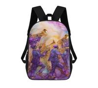sinyumoney Jazz Band Painting Artwork Sacs À Dos 17 Pouces Pour Enfants, Sacs D'école Imprimés En 3D Pour Élèves Du Primaire Et Du Collège, Garçons Et Filles