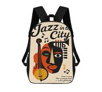 sinyumoney Jazz in The City Poster Sacs À Dos Pour Enfants, Sac À Dos Scolaire Imprimé En 3D Pour Enfants, Sac À Dos De Voyage, Sac À Livres Pour Enfants 17inch Sac D'école