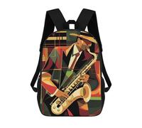 sinyumoney Jazz Musician Art Deco Sac À Dos Scolaire Imprimé En 3D Pour Garçons Et Filles, Sac À Dos Pour Ordinateur Portable Pour Enfants/étudiants/adultes 17inch