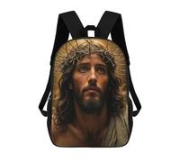 sinyumoney Jesus And The Crown of Thorns Sacs À Dos Scolaires Pour Enfants, Sac D'école Imprimé En 3D Pour Garçons, Élèves Du Primaire Et Du Collège 17inch