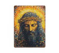 sinyumoney Jesus Christ Crown of Thorns Art Print -3 Plaque En Métal Vintage Pour Bar, Décoration De Maison, Chambre, Ferme, Café, Bureau, Magasin, Jardin15.7 x11.8