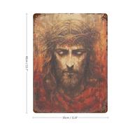 sinyumoney Jesus Christ Crown of Thorns Painting Décoration Murale Rétro En Métal Pour Intérieur/extérieur, Style Ferme15.7 x11.8