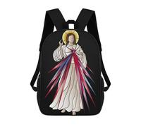sinyumoney Jesus Christ Heart Sac À Dos, Cartable Imprimé En 3D, Sac À Goûter, Sac À Dos De Voyage, Sac À Dos Entre Amis, Sac À Dos Scolaire Pour Filles Et Garçons 17inch