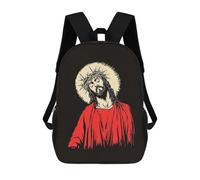 sinyumoney Jesus Christ Illustration Sac À Dos Enfant Fille 3D, Sac D'école, Sac À Dos Pour Tout-petits, Sac À Dos Décontracté, Sac À Livres Tendance 17inch