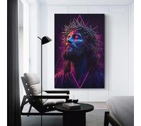 sinyumoney Jesus Christ Neon Art Impression Sur Toile Pas Chère Pour La Décoration De Chambre, Bureau, Salle De Bain Et Couloir 24x36inch(60x90cm)
