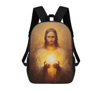 sinyumoney Jesus Christ Painting Art Print Sac À Dos Scolaire Pour Enfants, 43 Cm (17 Pouces), Imprimé En 3D, Pour Garçons, Élèves Du Primaire Et Du Collège