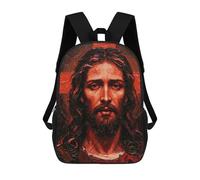 sinyumoney Jesus Christ Portrait Sac À Dos Enfant Tendance Et Amusant, Sac À Dos Pour Garçons Et Adolescents, Sac D'école Imprimé En 3D Pour Garçons 17inch