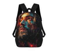 sinyumoney Jesus Christ Portrait Sac À Dos Imprimé En 3D, Sac D'école Décontracté Et Tendance Pour Enfants, Sac D'école Pour Garçons, Collégiens 17inch