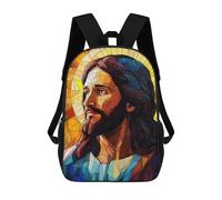 sinyumoney Jesus Christ Stained Glass Sac À Dos Scolaire Pour Enfants, Imprimé En 3D, Tendance Et Décontracté, Pour Garçons, Élèves Du Primaire Et Du Collège 17inch