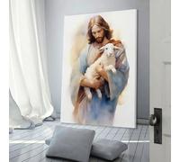sinyumoney Jesus Christ - The Good Shepherd Toile Imprimée Pas Chère Pour La Décoration Murale De La Chambre D'un Adolescent Ou D'un Garçon 08x12inch(20x30cm)