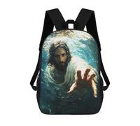 sinyumoney Jesus Help You Sac À Dos Scolaire Imprimé En 3D, Sac À Dos Décontracté Pour Enfants, Sac D'école Imprimé En 3D Pour Garçons, Primaire Et Collège 17inch