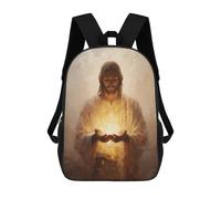 sinyumoney Jesus Holding Light Painting 17inch Sac À Dos Scolaire Imprimé En 3D Pour Enfants, Style Décontracté Et Tendance, Idéal Pour Les Voyages Et Les Études.