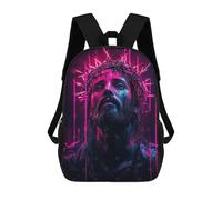 sinyumoney Jesus in Neon Lights Sacs À Dos Imprimés En 3D Pour Enfants, Sacs D'école Tendance Pour Garçons, Élèves Du Primaire Et Du Collège 17inch