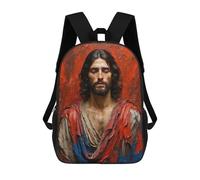 sinyumoney Jesus in Redand Blue Robe Sac À Dos Scolaire Pour Filles Et Garçons, Grande Capacité, Léger, Pour Enfants Et Étudiants 17inch