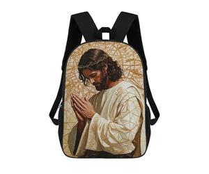 sinyumoney Jesus Praying Sac À Dos Scolaire Enfant Tendance Et Décontracté, Sac À Dos Imprimé En 3D Pour Garçon, Grand Sac À Dos 17inch