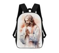sinyumoney Jesus Praying Watercolor Sacs À Dos Pour Enfants, Cartables, Sacs À Dos Scolaires Imprimés En 3D, Sacs À Dos De Voyage Tendance Pour Enfants (primaire, Collège) 17inch