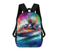 sinyumoney Jet Ski Watercolor Art Sacs À Dos Imprimés En 3D Pour Enfants, Sacs D'école Tendance Pour Garçons, Sacs De Voyage, Sacs Scolaires Pour Élèves Du Primaire 17inch