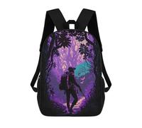 sinyumoney Journey Through The Enchanted Forest Sac À Dos Scolaire Pour Filles Et Garçons, Grande Capacité, Léger, Pour Enfants Et Étudiants 17inch
