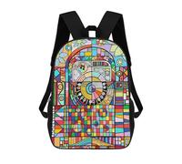 sinyumoney Juke Box Sunshine Flowers Sac À Dos Scolaire Imprimé En 3D, Sac À Dos Décontracté Pour Enfants, Sac D'école Imprimé En 3D Pour Garçons, Primaire Et Collège 17inch