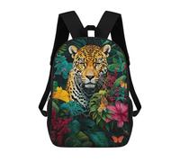 sinyumoney Jungle Blooms Jaguar Sacs À Dos Scolaires Pour Enfants, Sac D'école Imprimé En 3D Pour Garçons, Élèves Du Primaire Et Du Collège 17inch