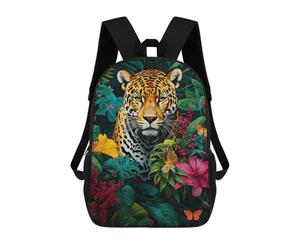 sinyumoney Jungle Blooms Jaguar Sacs À Dos Scolaires Pour Enfants, Sac D'école Imprimé En 3D Pour Garçons, Élèves Du Primaire Et Du Collège 17inch