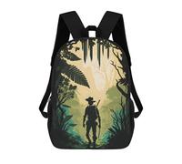sinyumoney Jungle Explorer Sac À Dos Scolaire Imprimé En 3D, Sac À Dos Décontracté Pour Enfants, Sac D'école Imprimé En 3D Pour Garçons, Primaire Et Collège 17inch