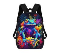 sinyumoney Jungle Frog Pixel Art Sacs À Dos Scolaires Pour Enfants, Sac D'école Imprimé En 3D Pour Garçons, Élèves Du Primaire Et Du Collège 17inch