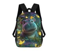 sinyumoney Jungle Hippo with Butterflies Sac À Dos Léger Et Décontracté Pour Le Campus, Les Voyages Et Le Sport En Plein Air 17inch