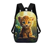 sinyumoney Jungle Leopard Cub -2 Sacs À Dos Scolaires Pour Enfants, Sac D'école Imprimé En 3D Pour Garçons, Élèves Du Primaire Et Du Collège 17inch