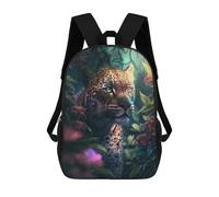 sinyumoney Jungle Leopard Portrait Sacs À Dos Scolaires Pour Enfants, Sac D'école Imprimé En 3D Pour Garçons, Élèves Du Primaire Et Du Collège 17inch